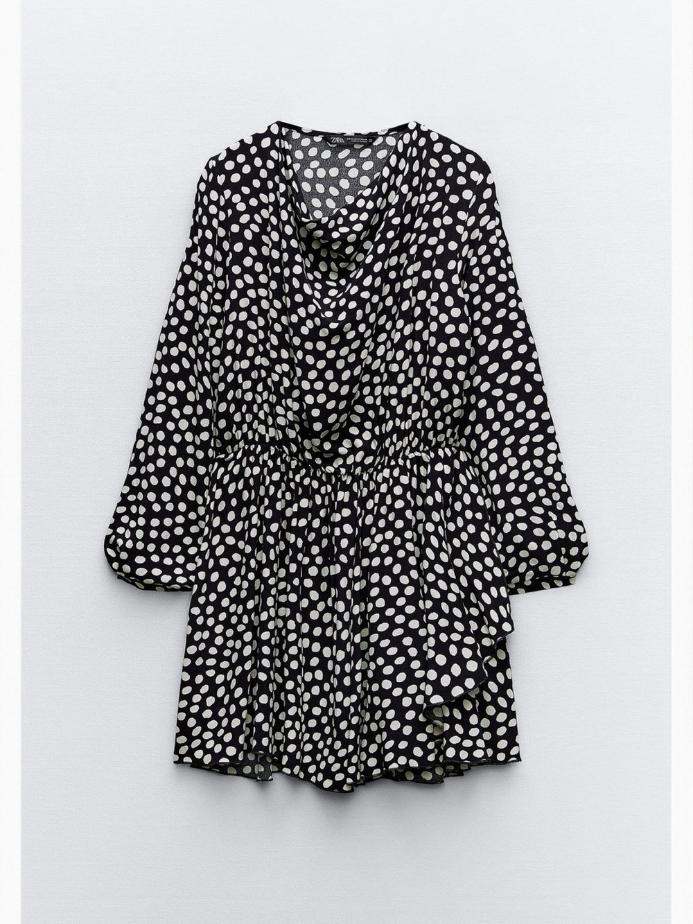 Zara Black and White Polka Dot Mini Dress